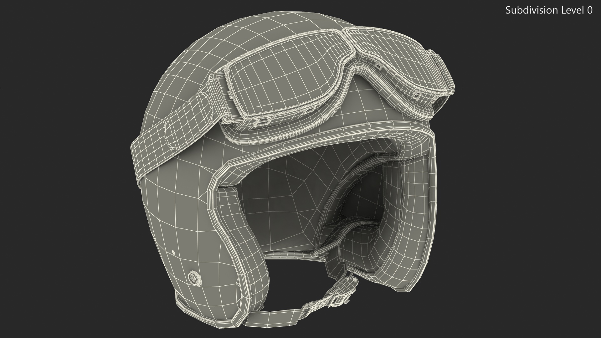 Vintage Motorcycle Helmet Lucky 13 with Goggles 3D
