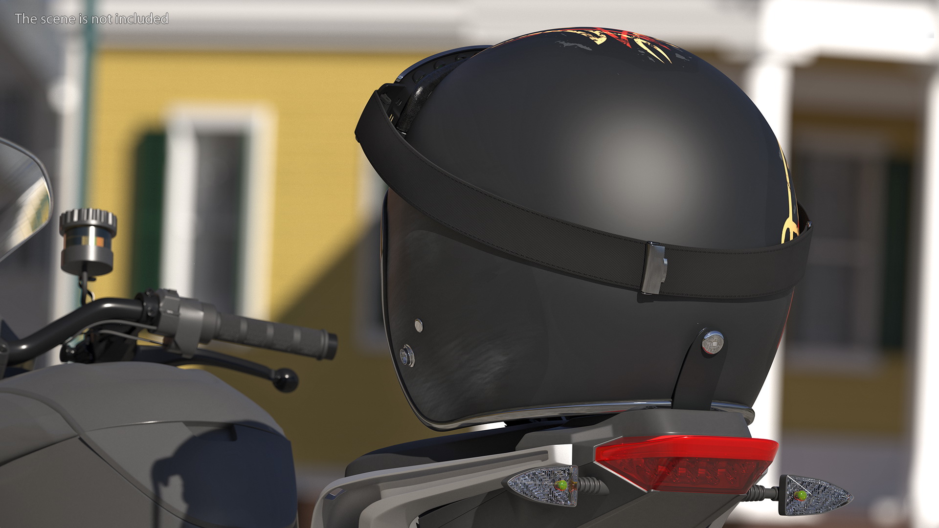 Vintage Motorcycle Helmet Lucky 13 with Goggles 3D