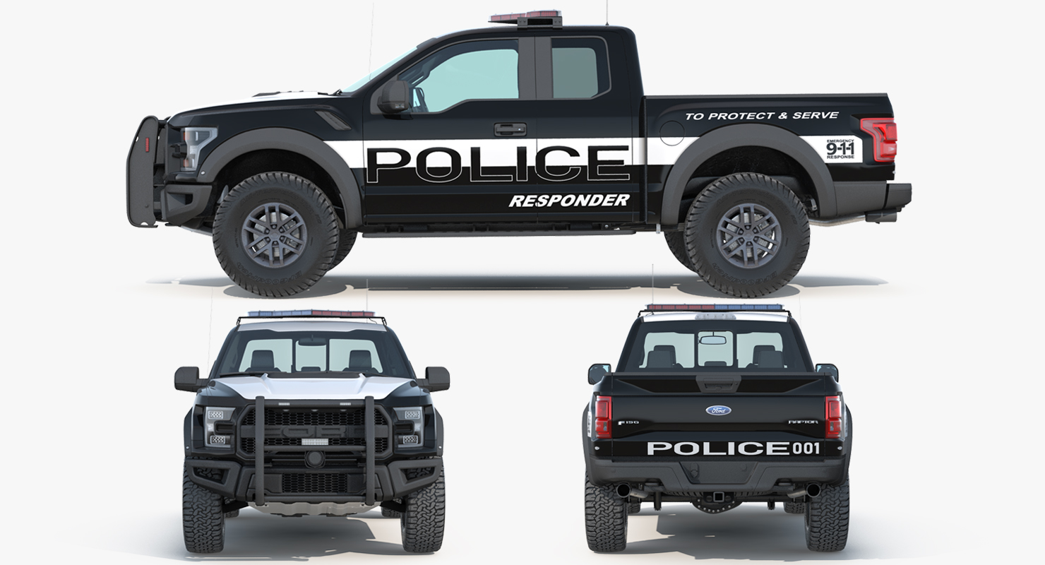 3D Ford F150 Raptor Police Interceptor Unit Simple Interior