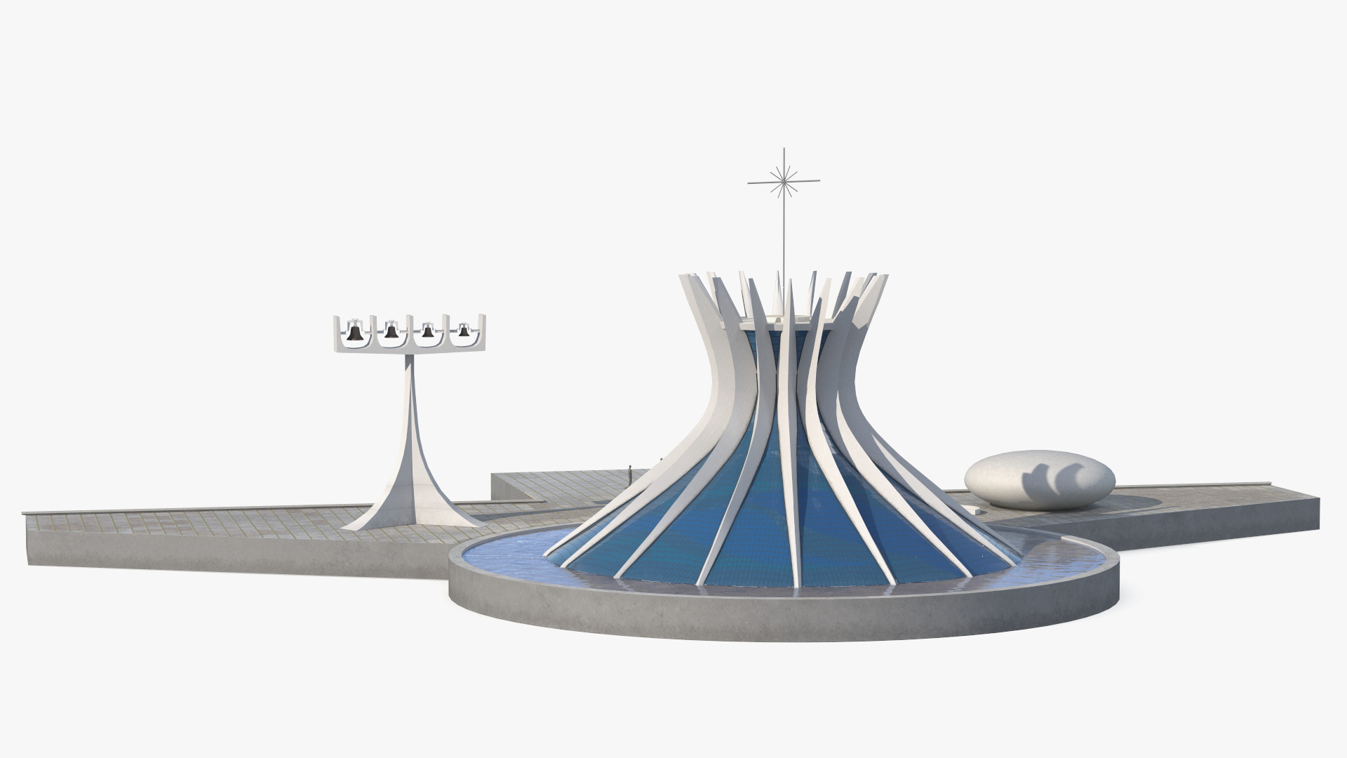 3D Metropolitan Cathedral Our Lady Aparecida