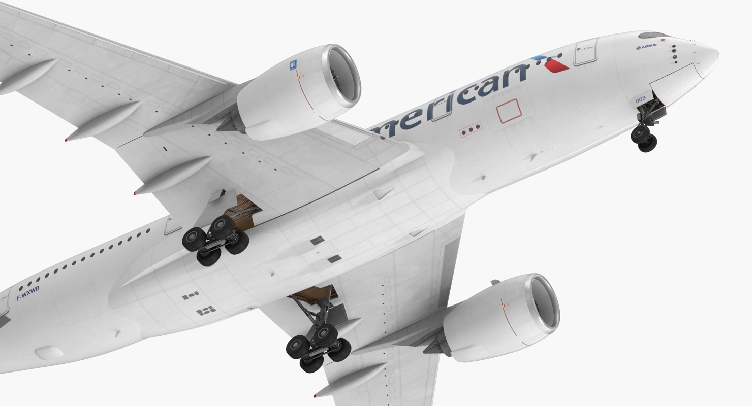 3D model Airbus A350 800 American Airlines Rigged