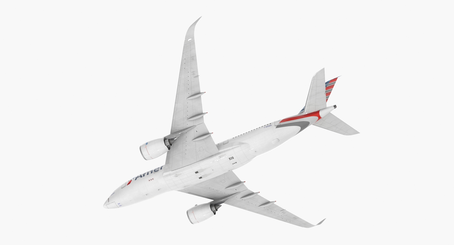 3D model Airbus A350 800 American Airlines Rigged