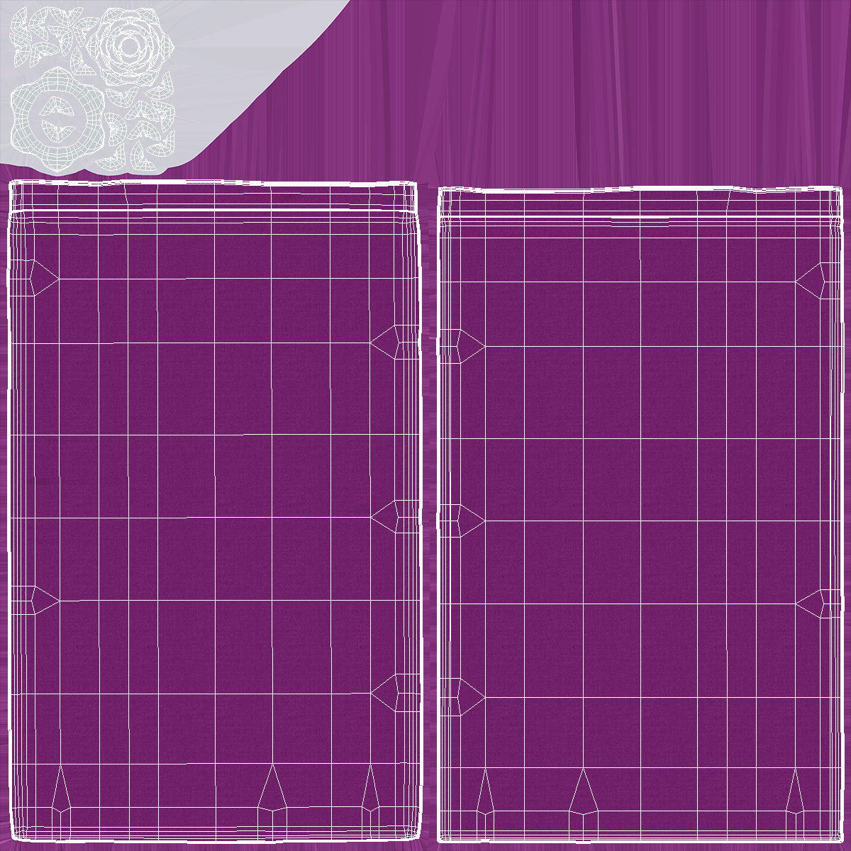 3D Acupressure Mat and Pillow Purple model