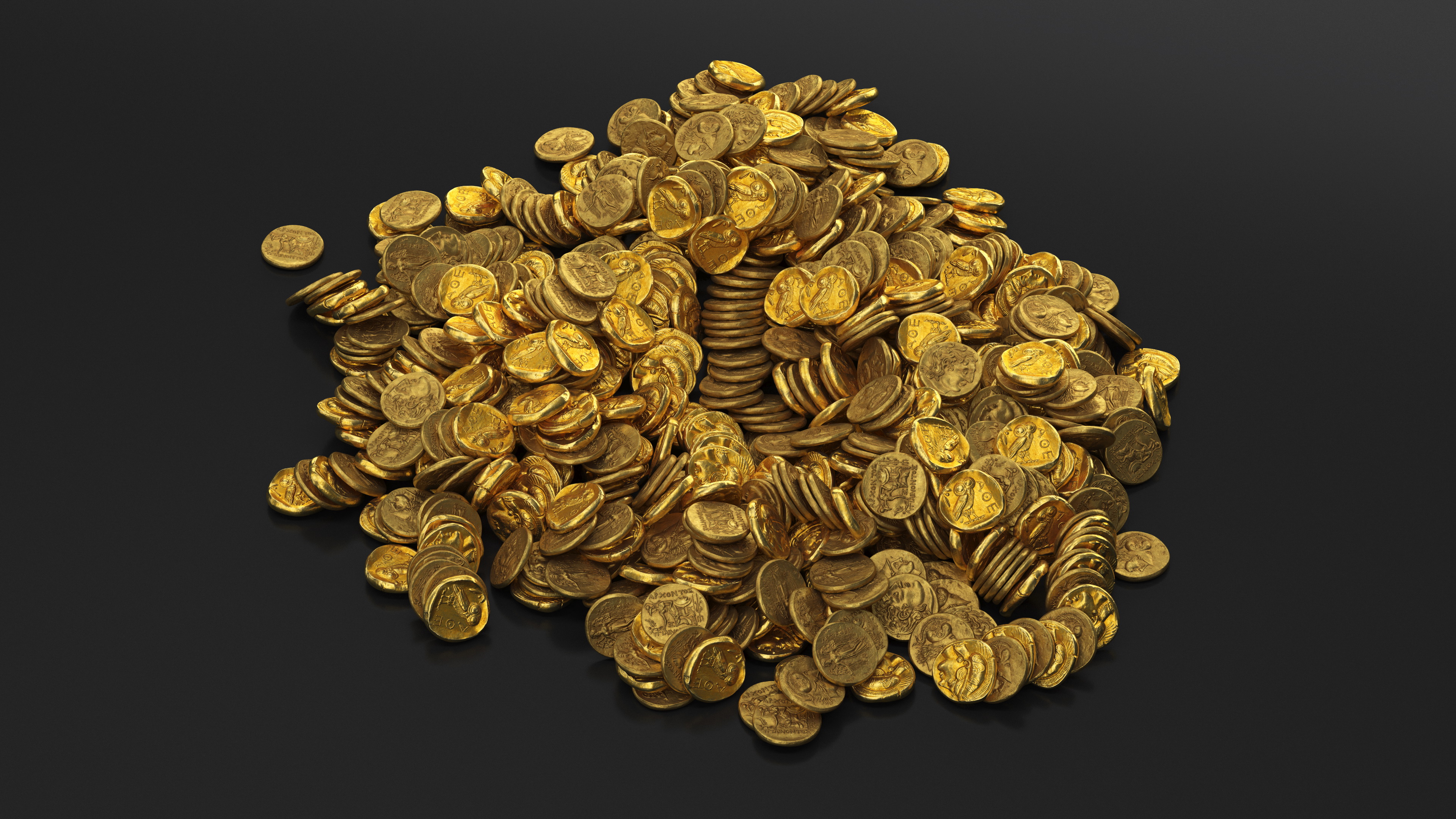 Bunch of Gold Coins 3D model