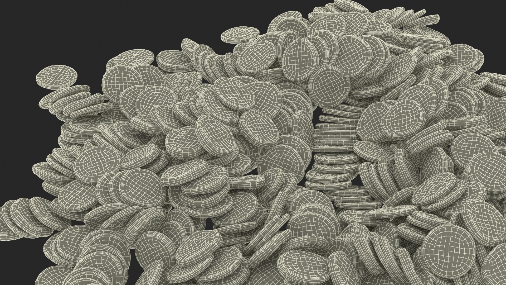 Bunch of Gold Coins 3D model