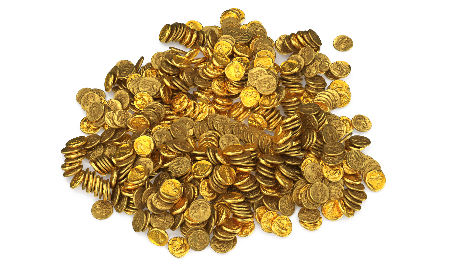 Bunch of Gold Coins 3D model