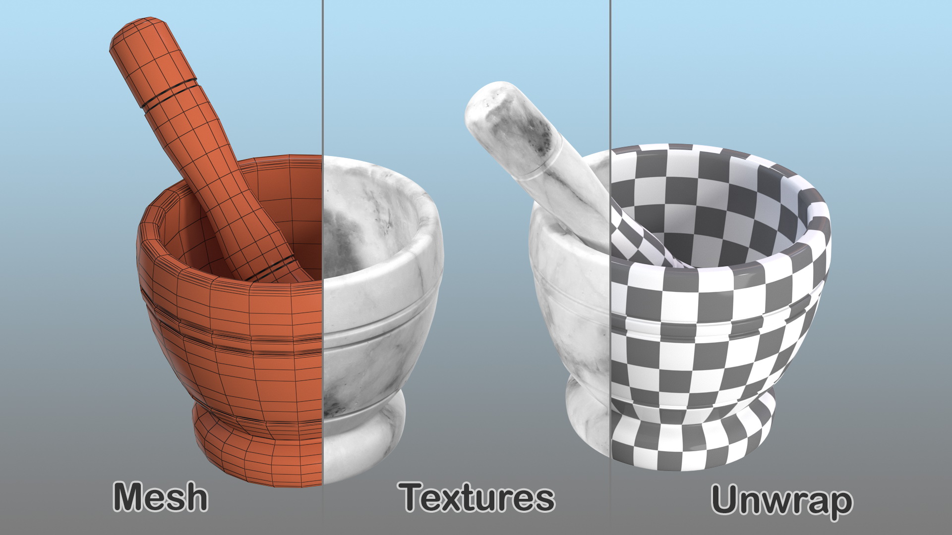 Marble Mortar and Pestle 3D model