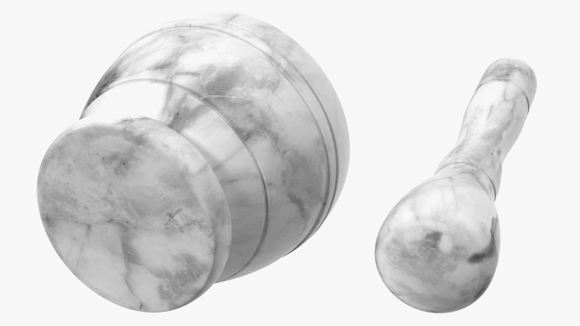 Marble Mortar and Pestle 3D model