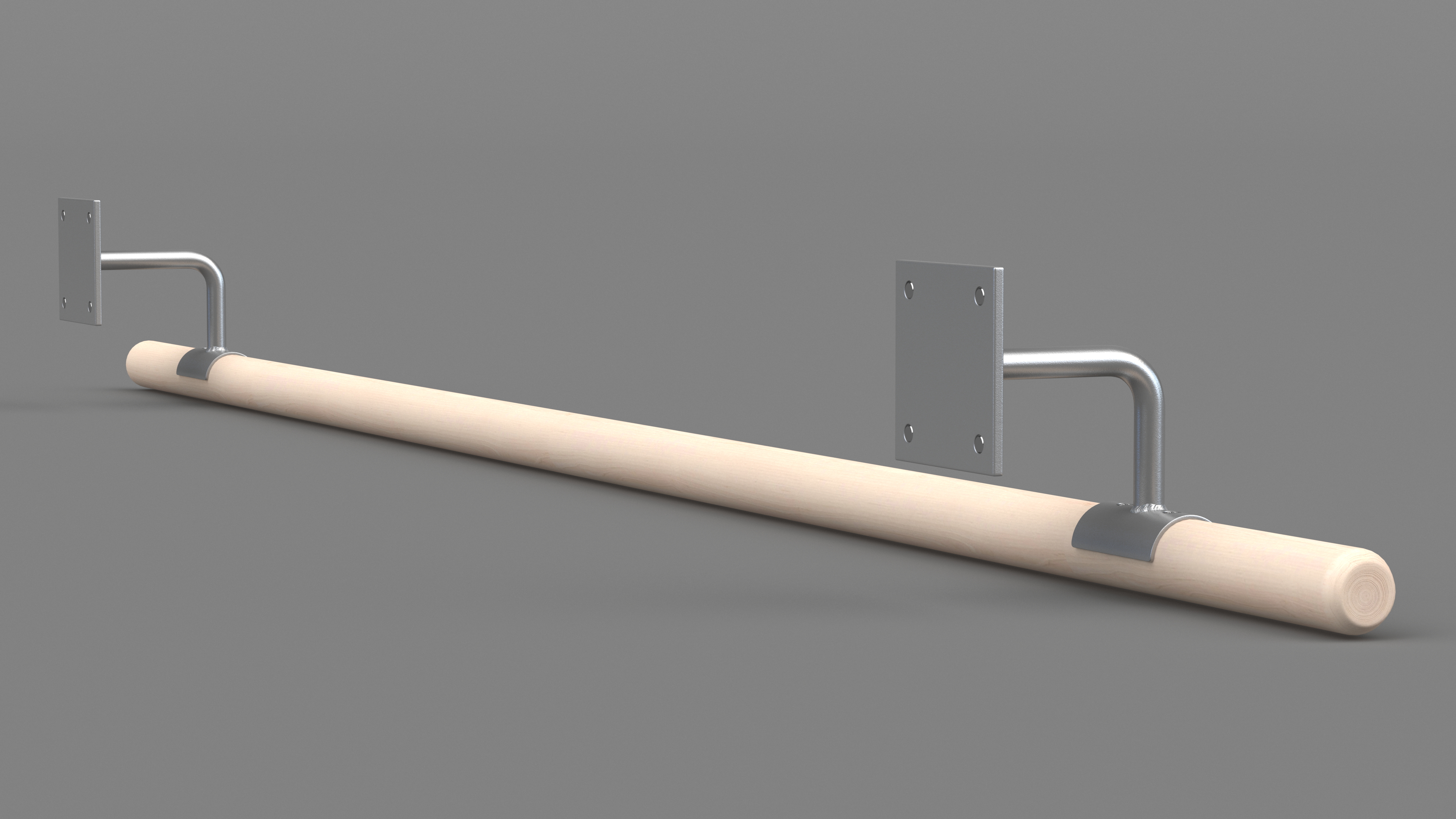 Fusion Wall Mounted Ballet Barre 3D