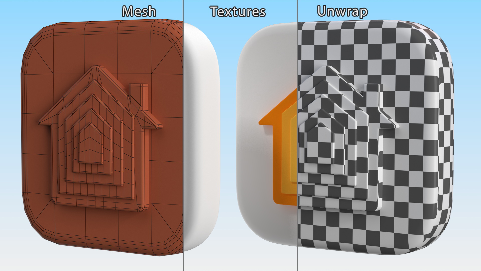 3D model iPhone iOS Home Icon