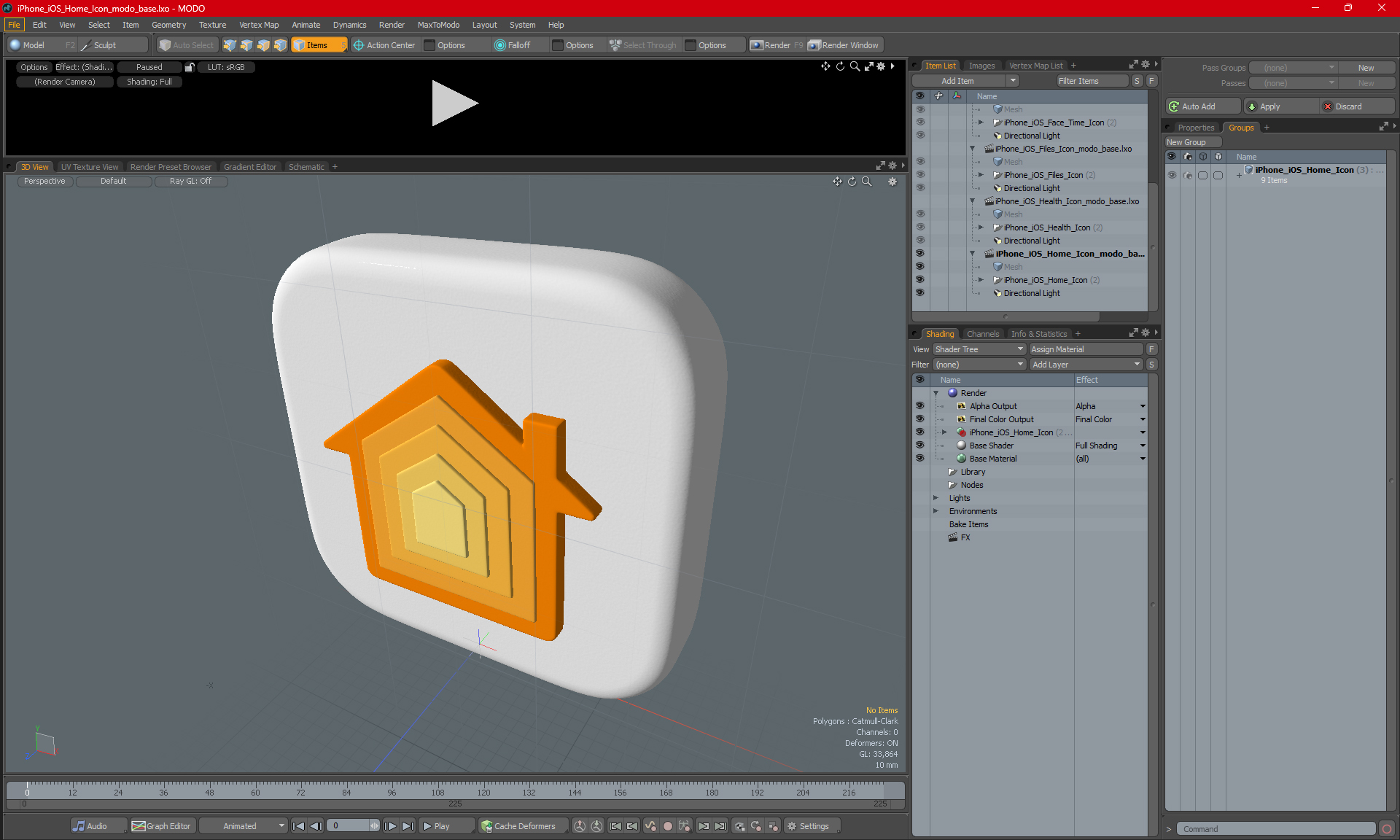 3D model iPhone iOS Home Icon