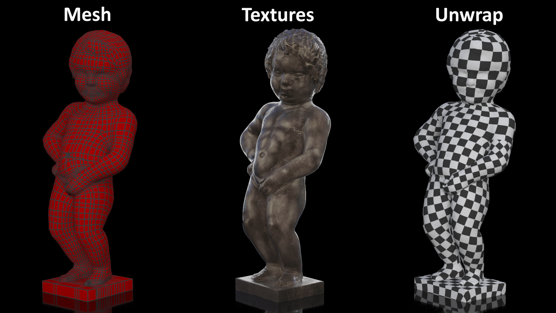 Manneken Pis Statue 3D model