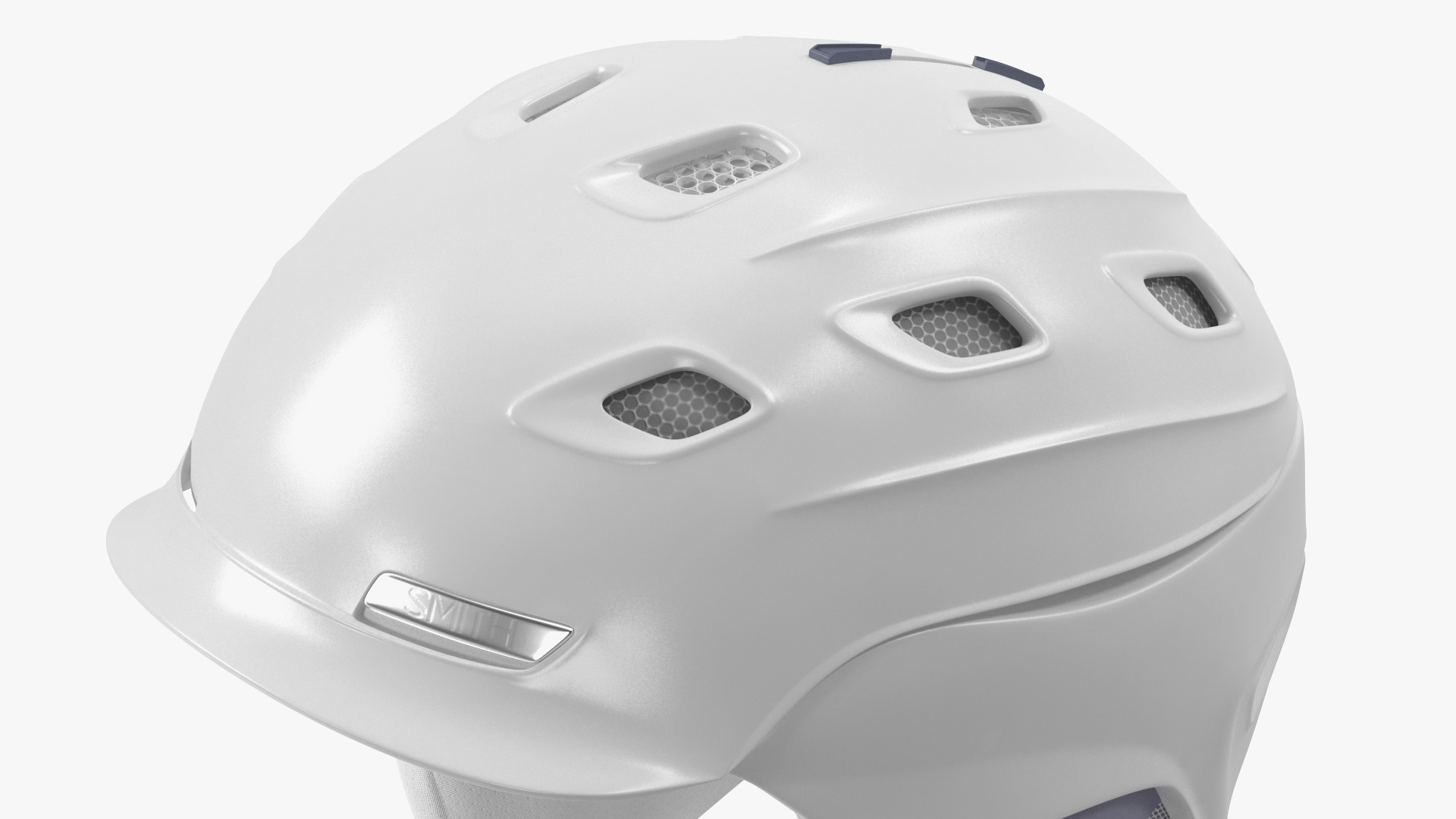 White Snowboard Helmet 3D