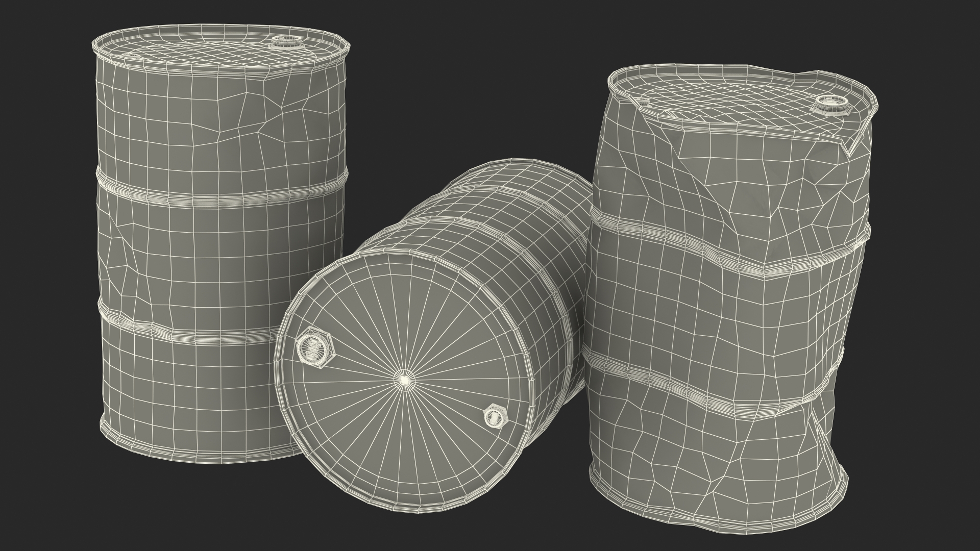 3D model Gasoline 95 Octane Metal Barrel Set