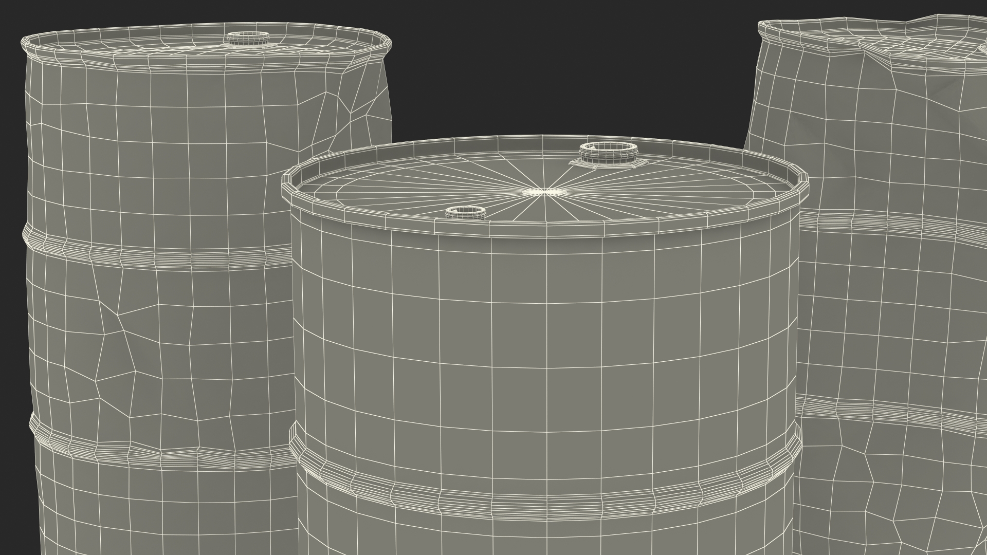 3D model Gasoline 95 Octane Metal Barrel Set