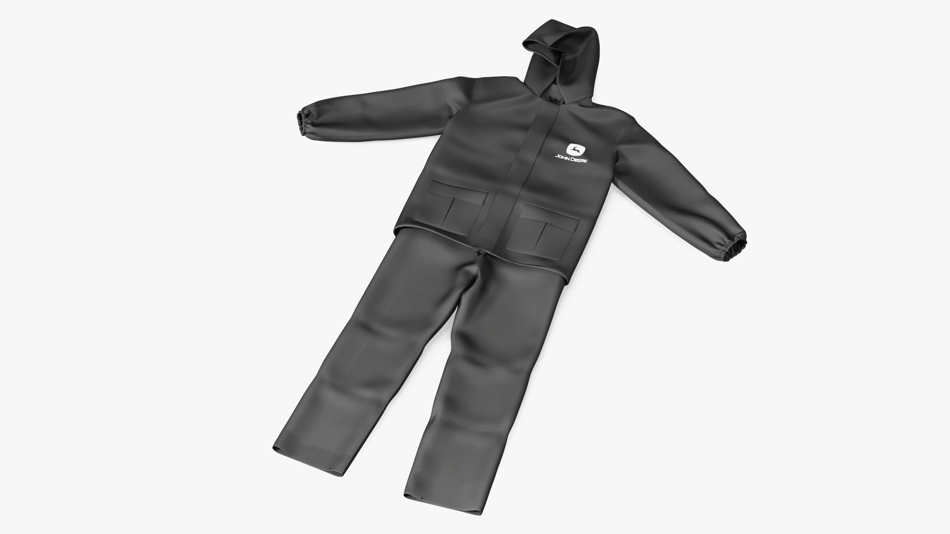3D John Deere Safety Rain Suit Black model