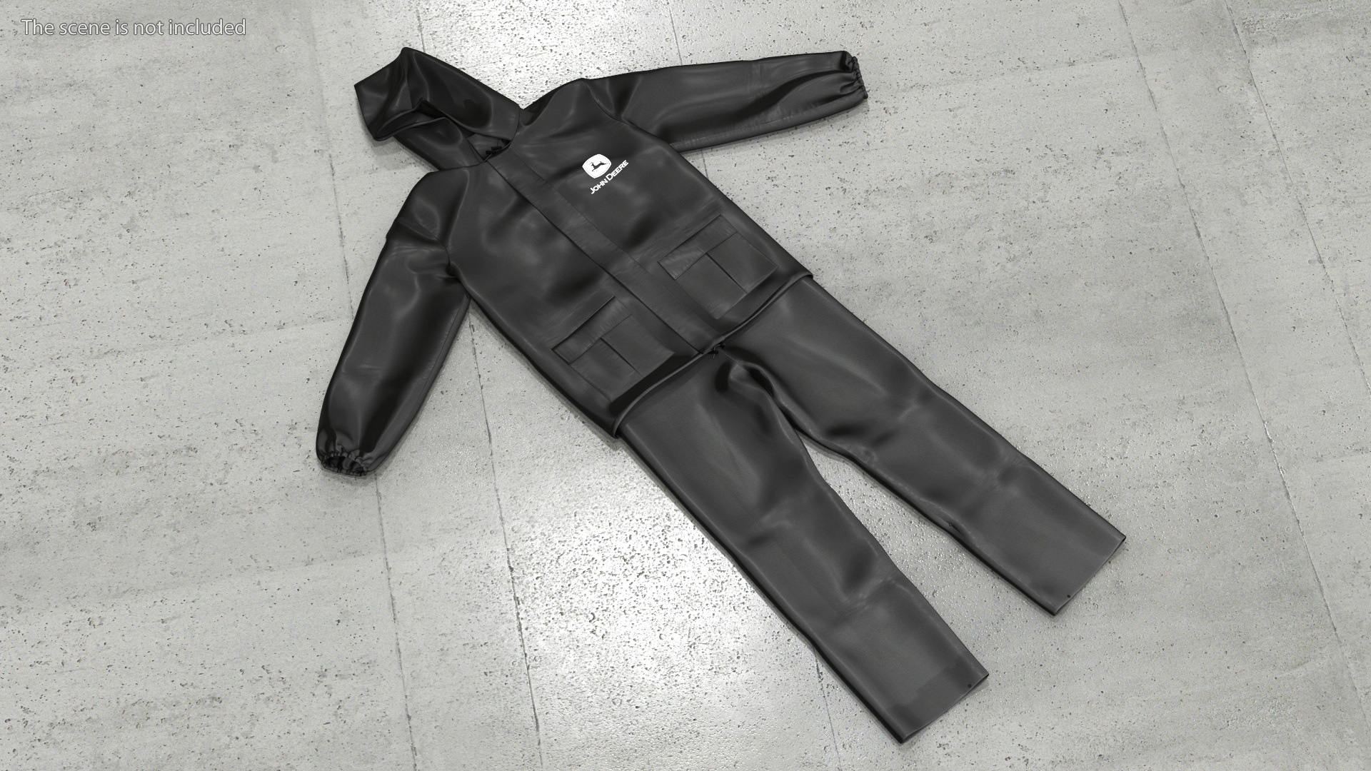 3D John Deere Safety Rain Suit Black model