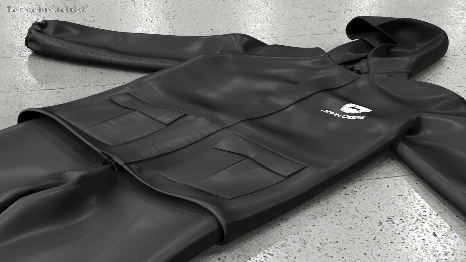 3D John Deere Safety Rain Suit Black model