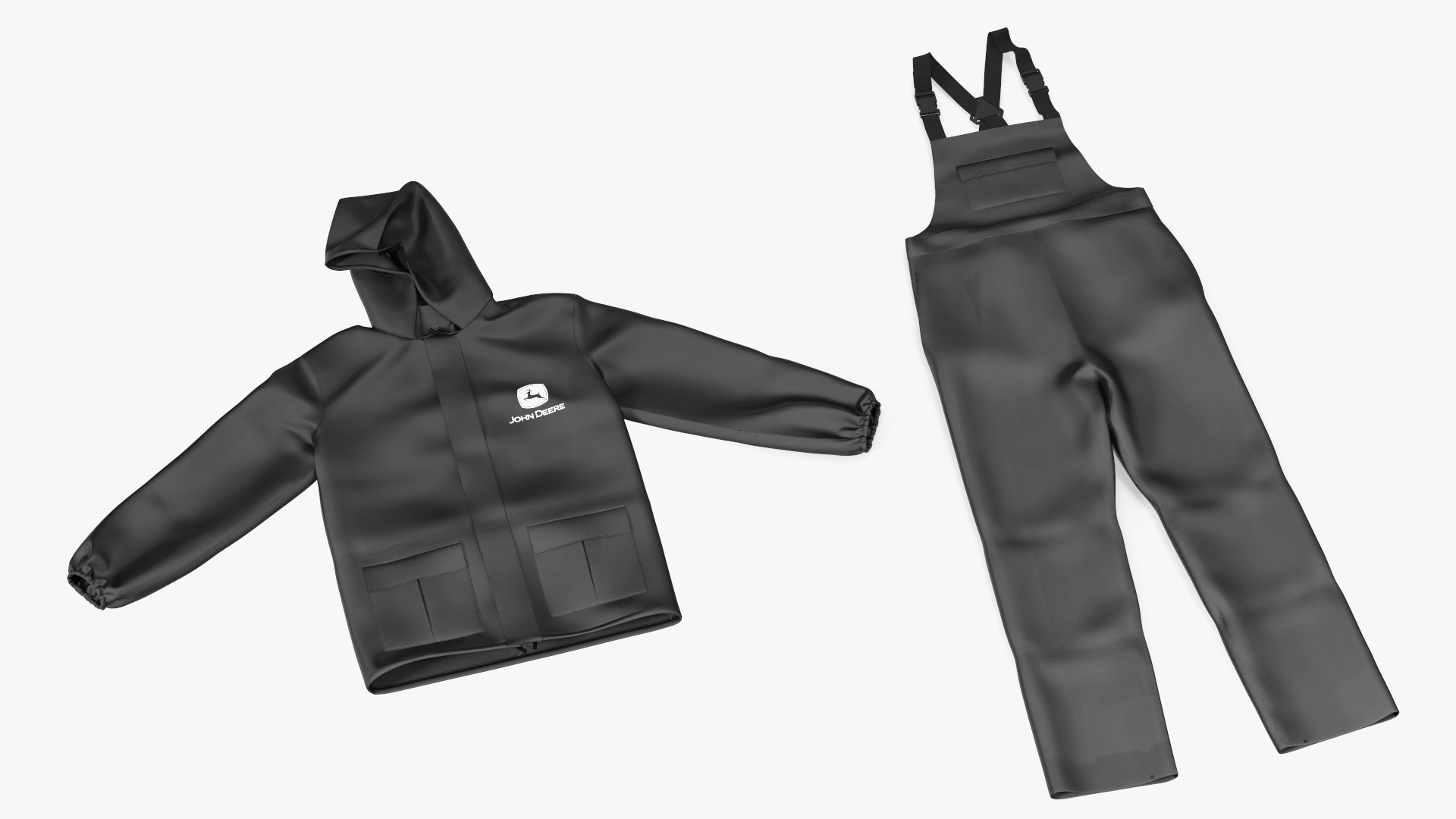3D John Deere Safety Rain Suit Black model