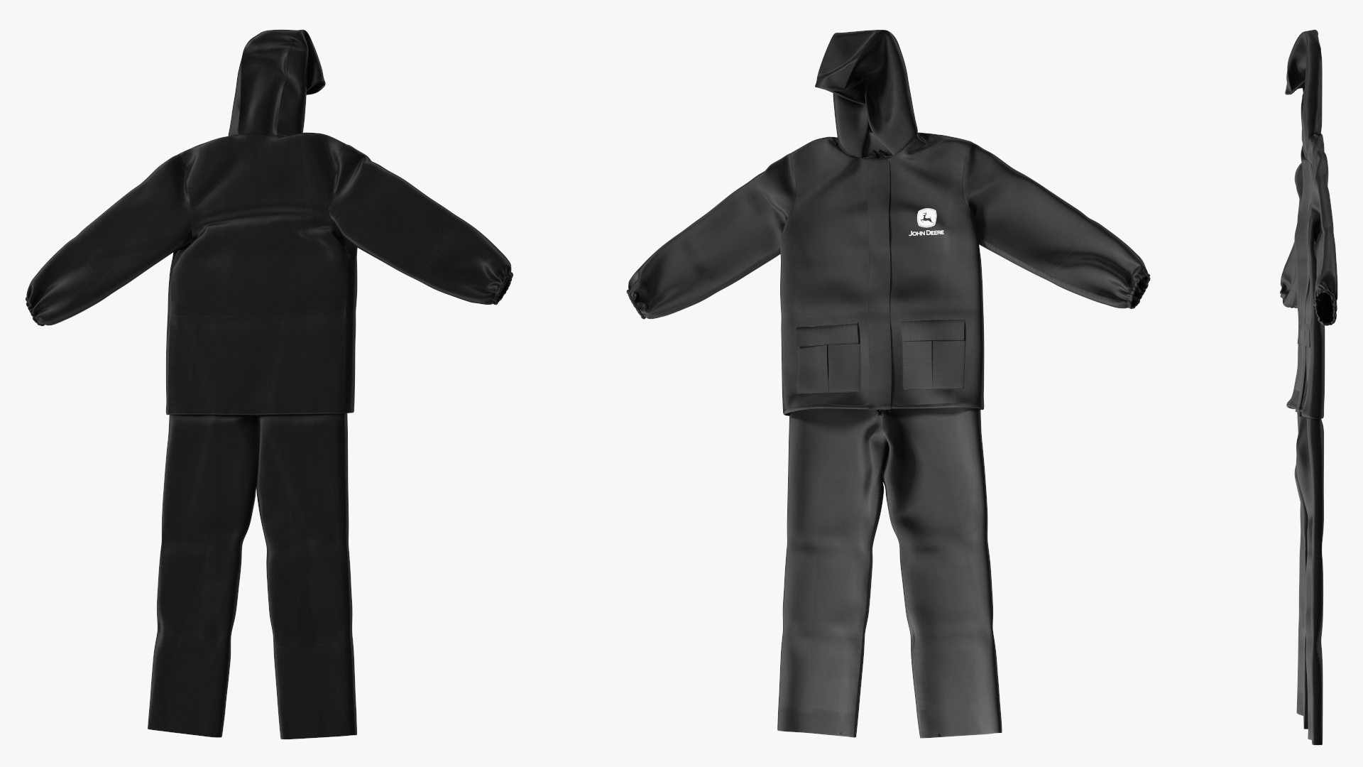 3D John Deere Safety Rain Suit Black model