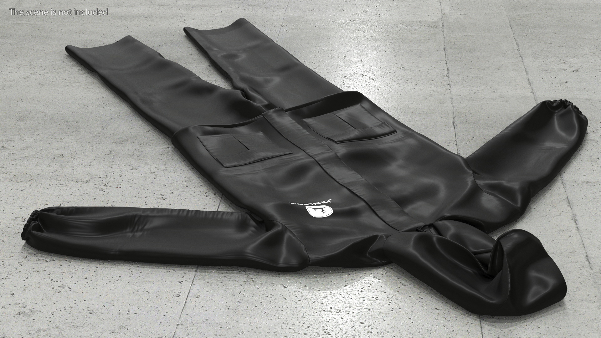 3D John Deere Safety Rain Suit Black model