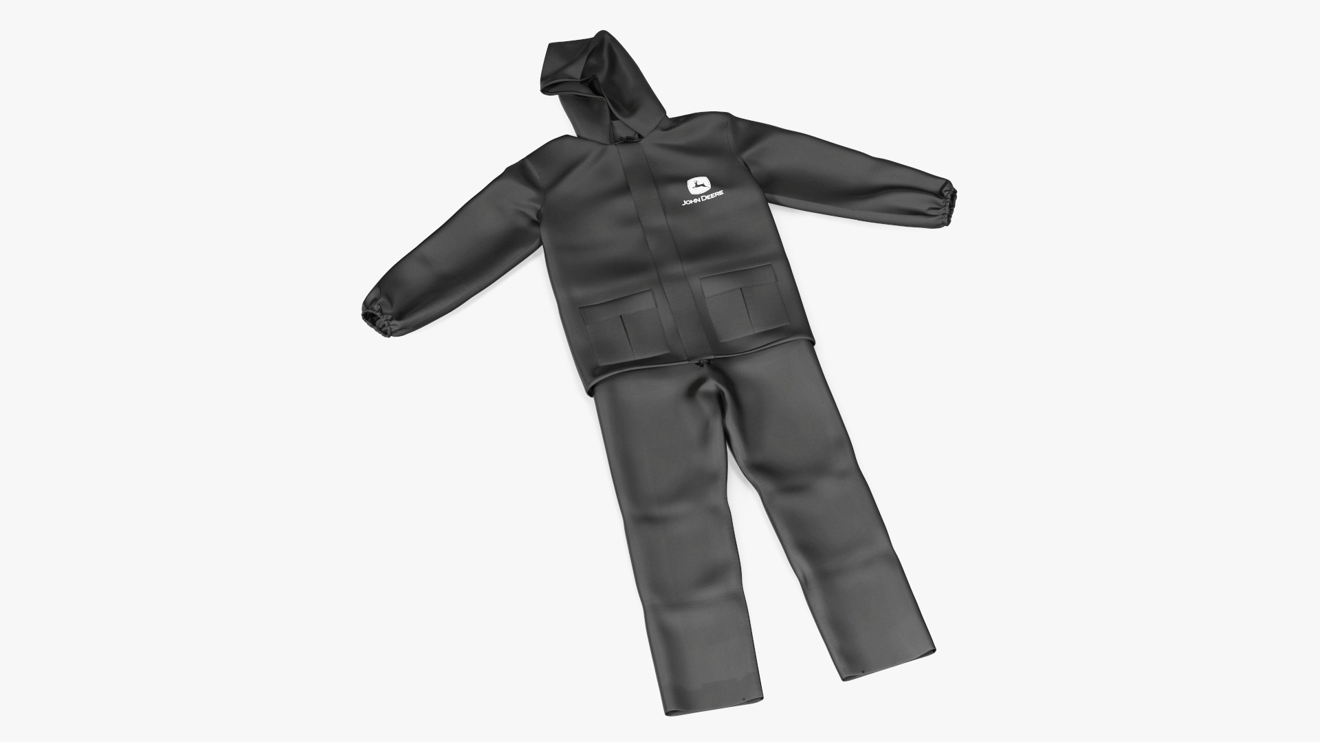 3D John Deere Safety Rain Suit Black model