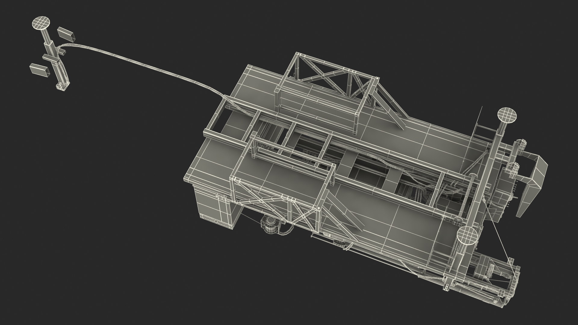 3D Mobile Drilling Rig Orange Rigged model