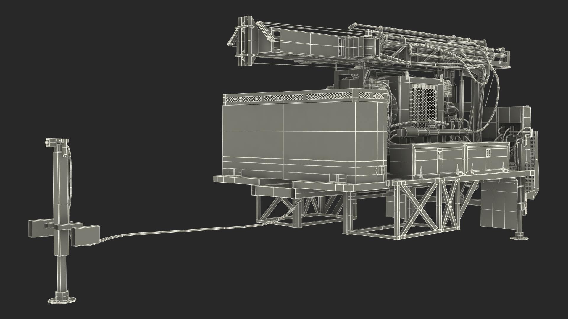 3D Mobile Drilling Rig Orange Rigged model