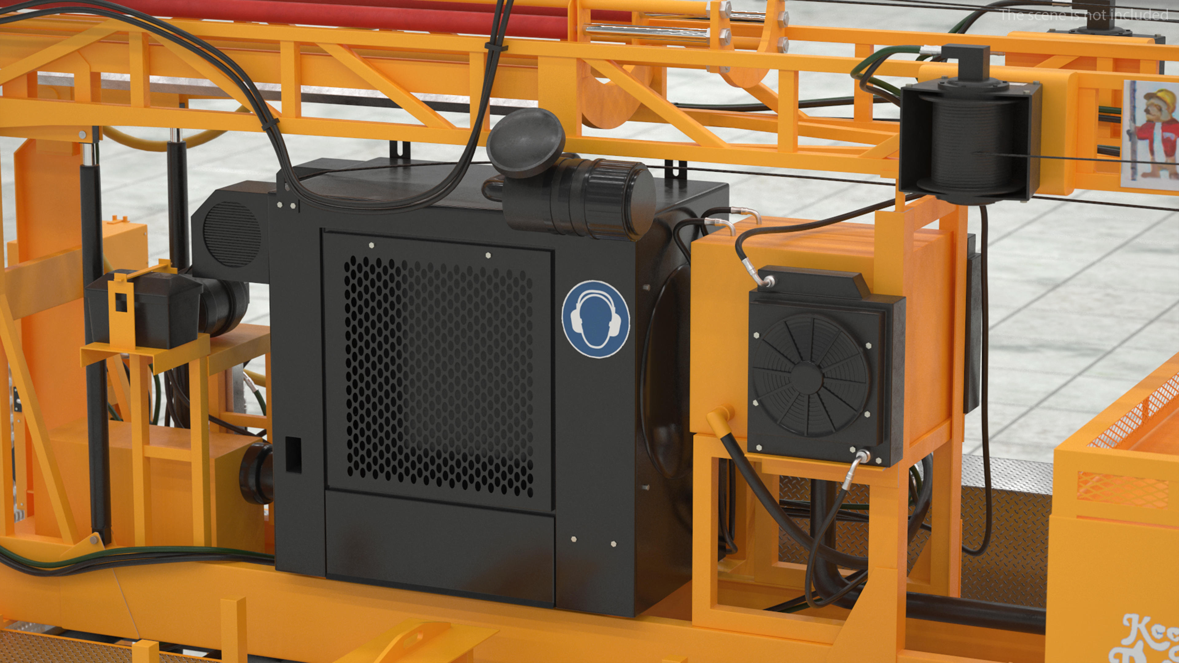 3D Mobile Drilling Rig Orange Rigged model