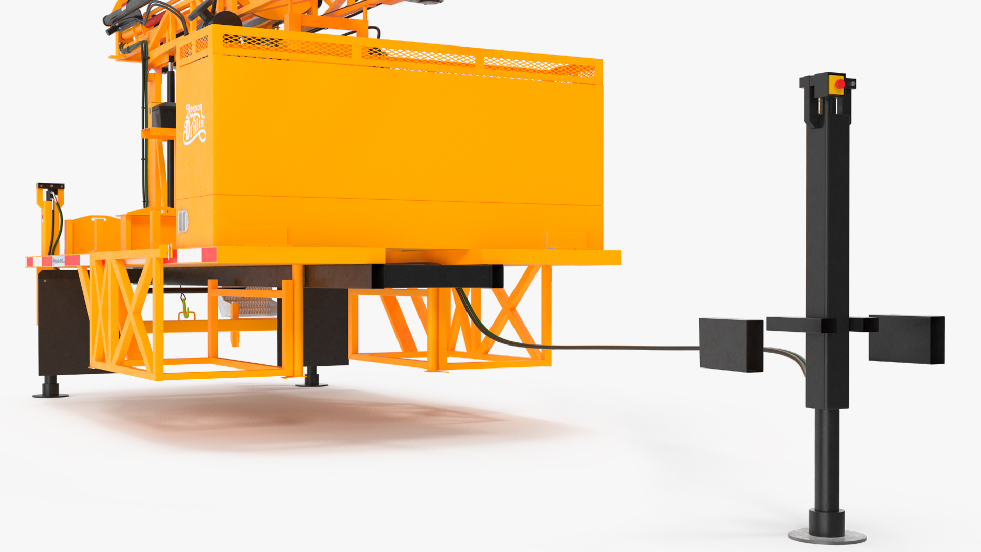3D Mobile Drilling Rig Orange Rigged model