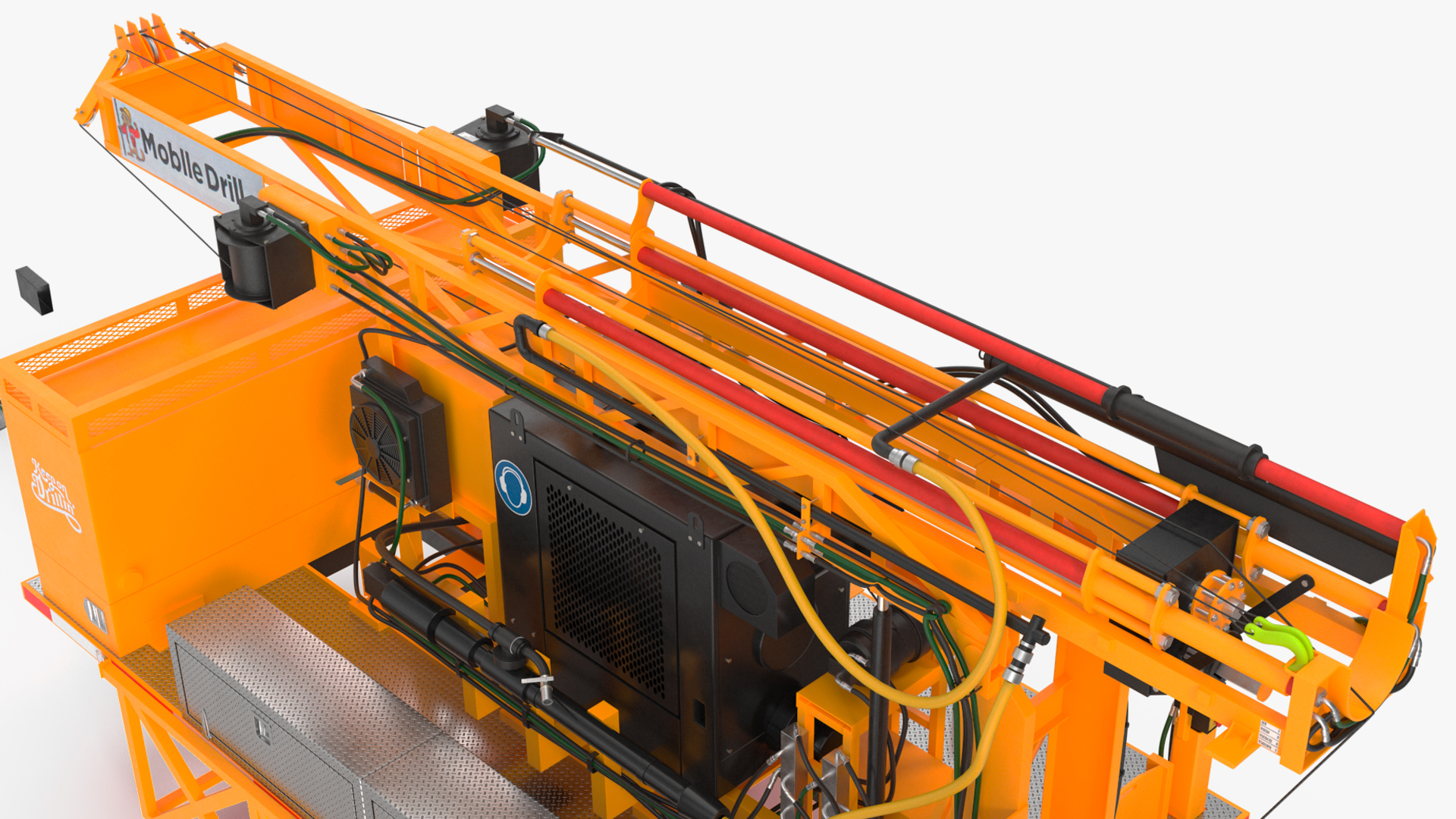 3D Mobile Drilling Rig Orange Rigged model