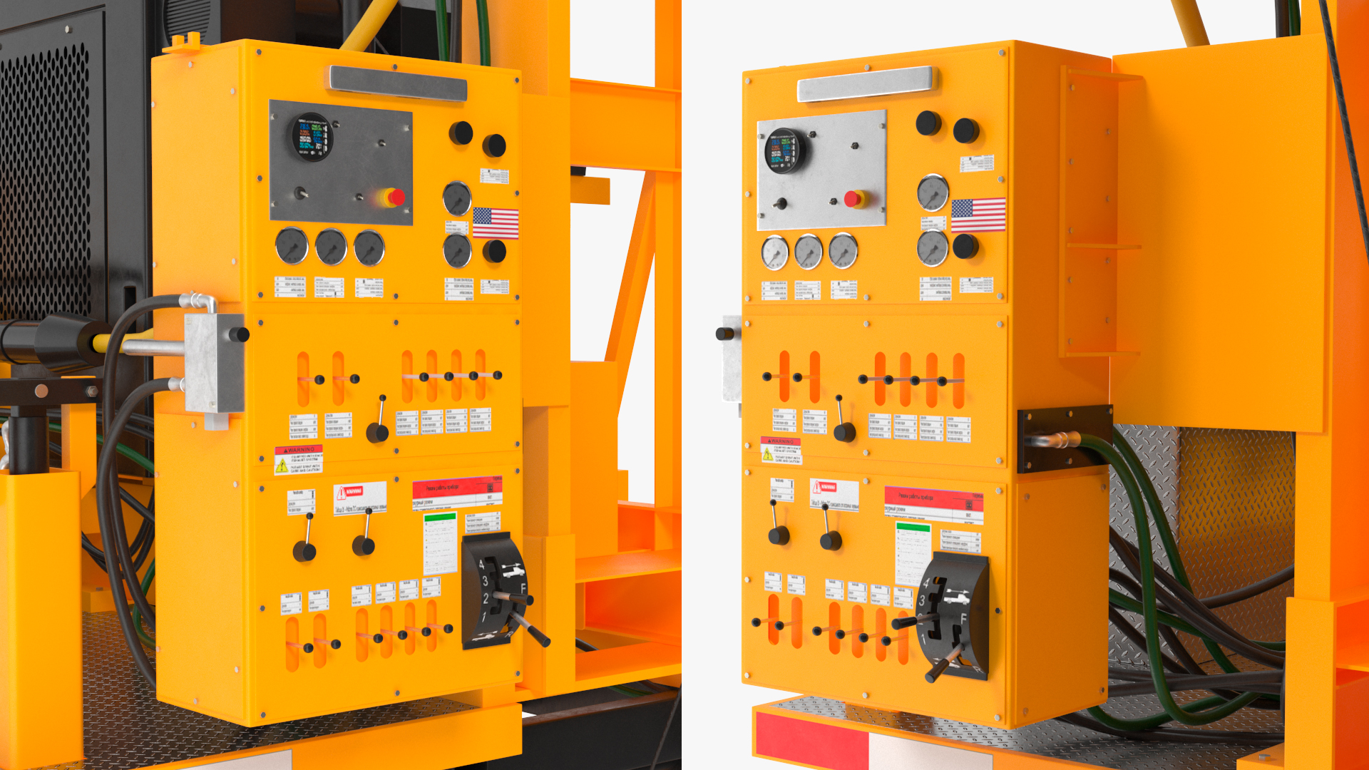 3D Mobile Drilling Rig Orange Rigged model