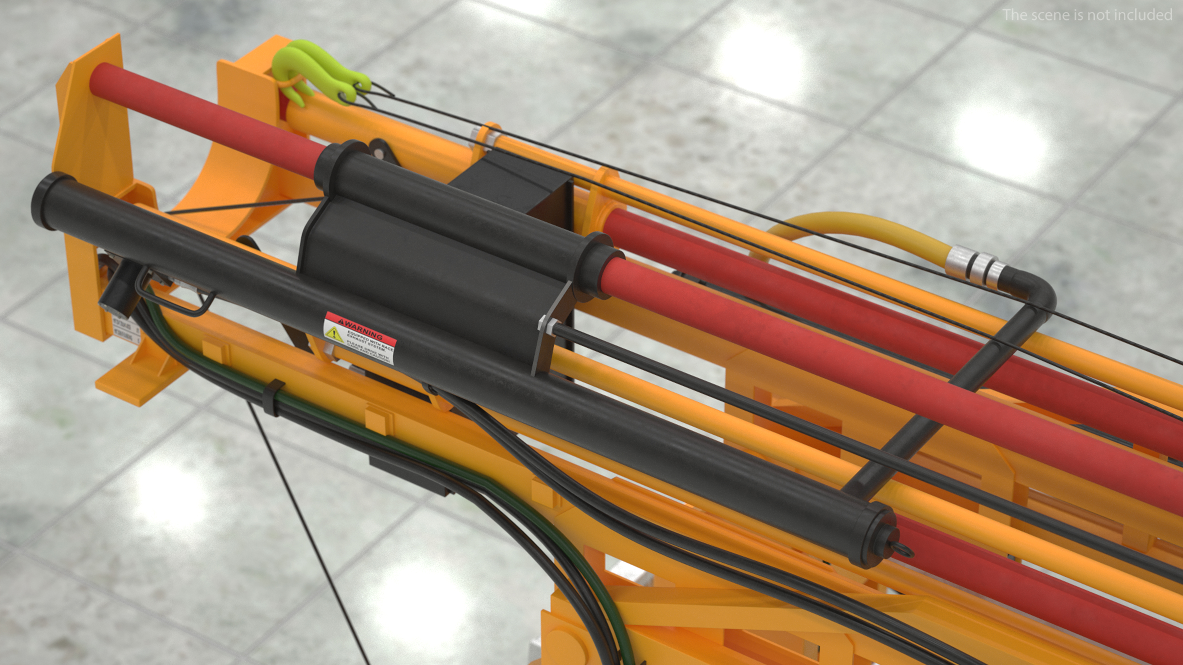 3D Mobile Drilling Rig Orange Rigged model