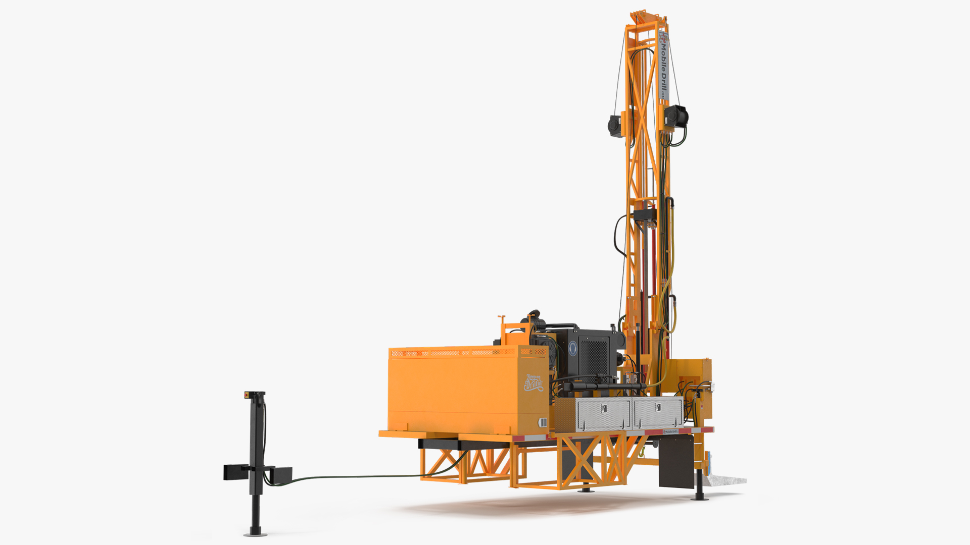 3D Mobile Drilling Rig Orange Rigged model