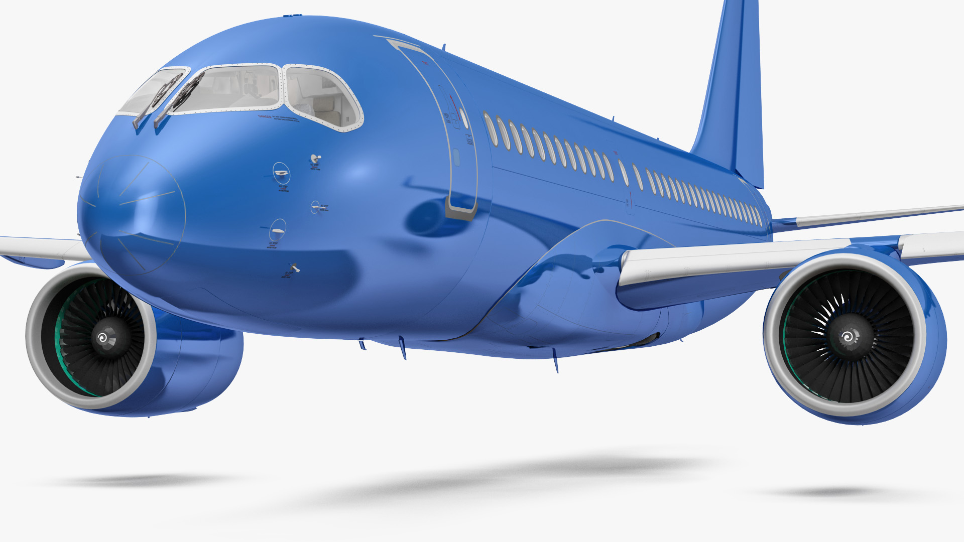 3D Airbus A220 100 Detailed Interior Generic Rigged model