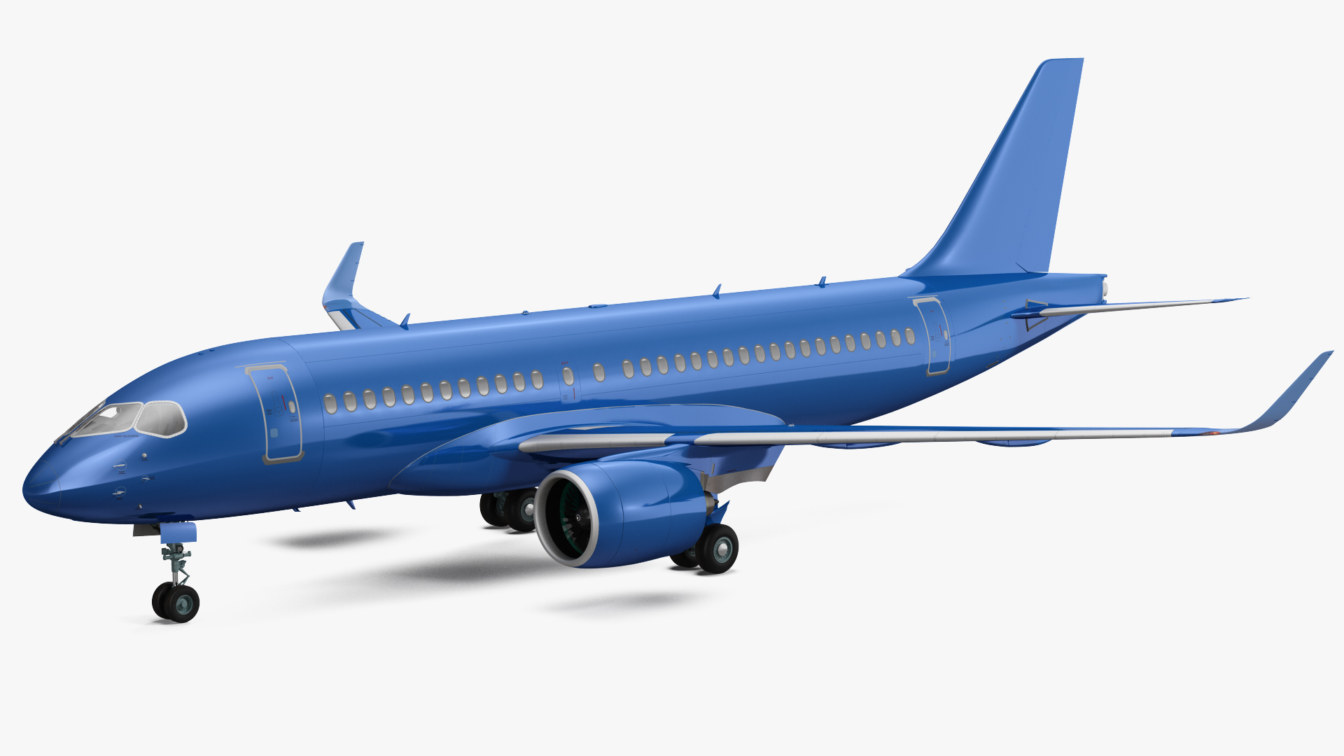 3D Airbus A220 100 Detailed Interior Generic Rigged model