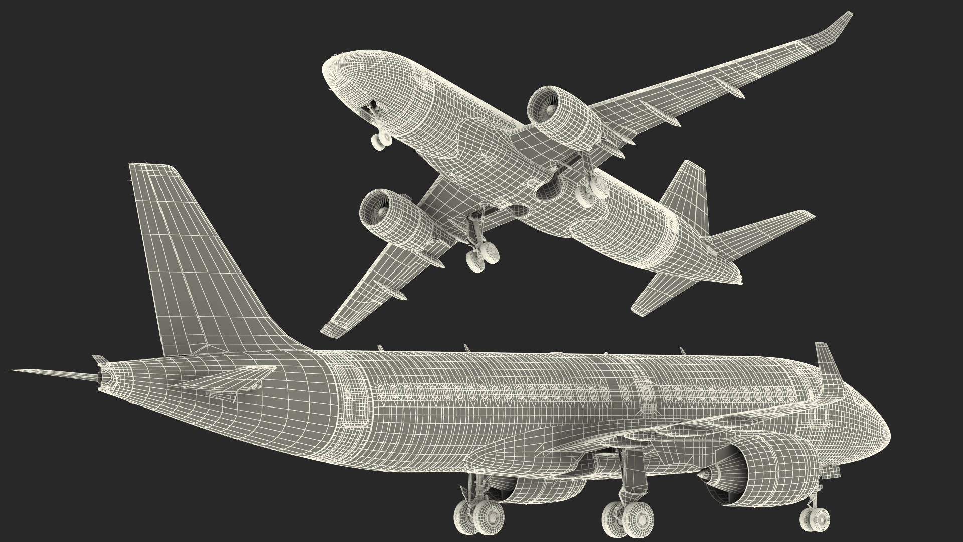 3D Airbus A220 100 Detailed Interior Generic Rigged model