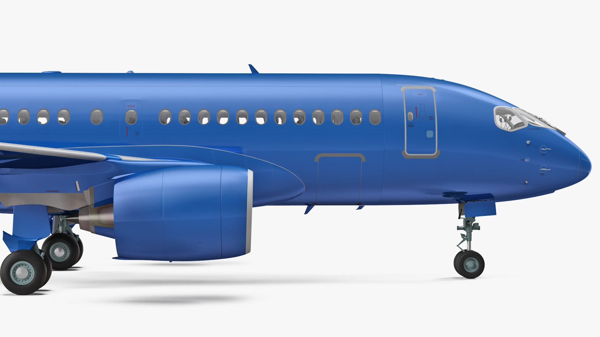 3D Airbus A220 100 Detailed Interior Generic Rigged model