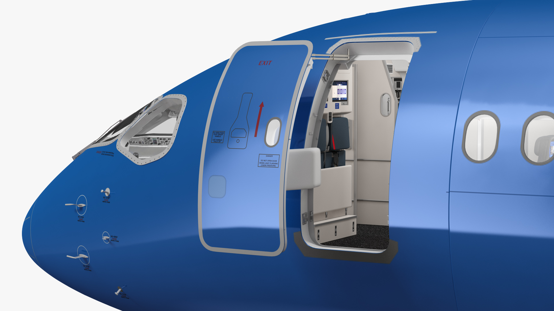 3D Airbus A220 100 Detailed Interior Generic Rigged model