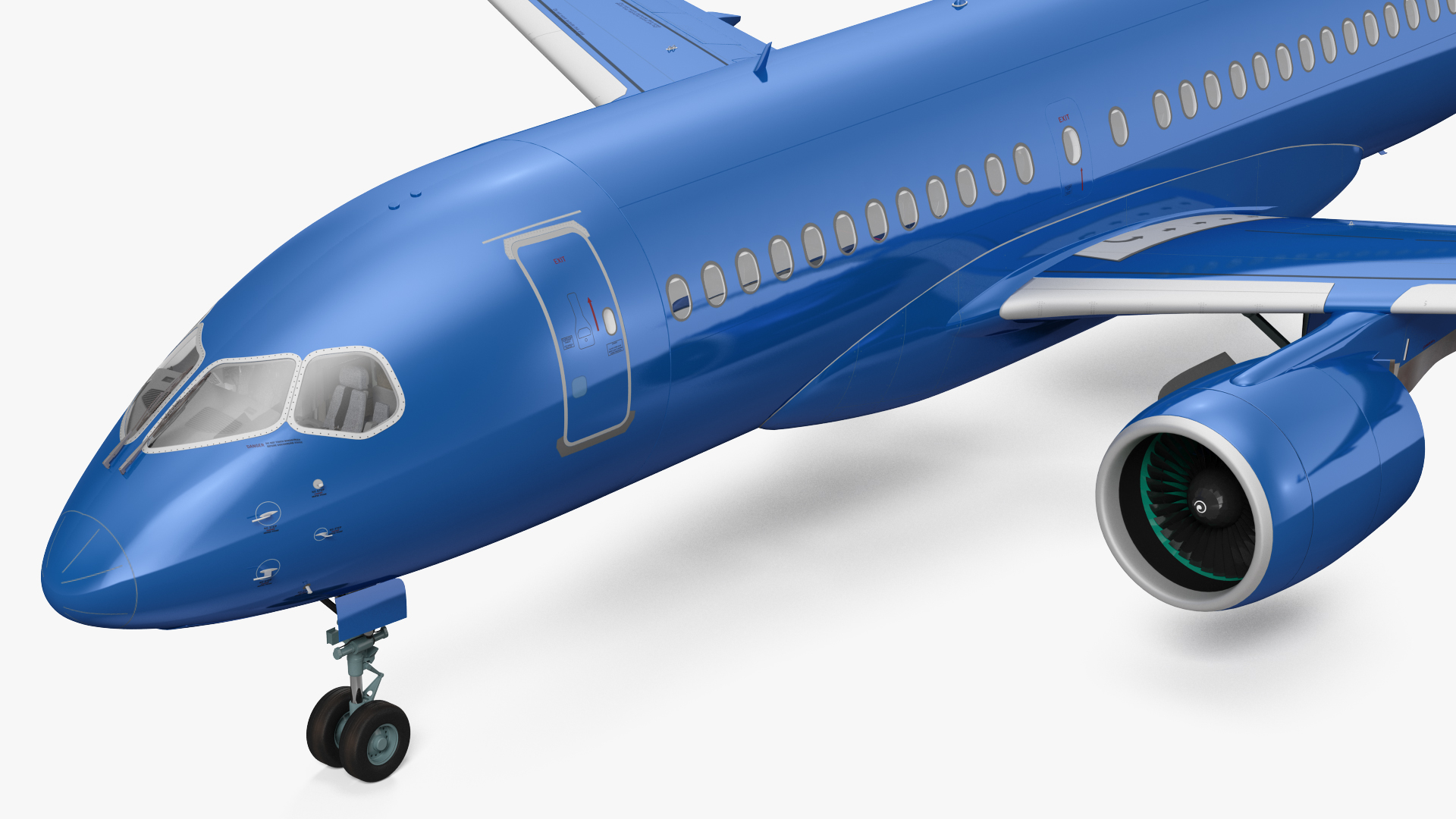 3D Airbus A220 100 Detailed Interior Generic Rigged model