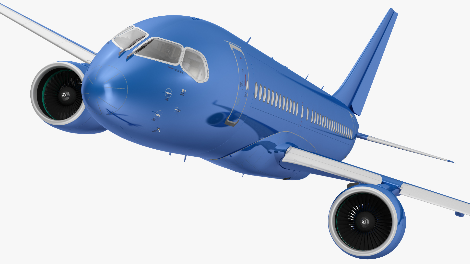3D Airbus A220 100 Detailed Interior Generic Rigged model