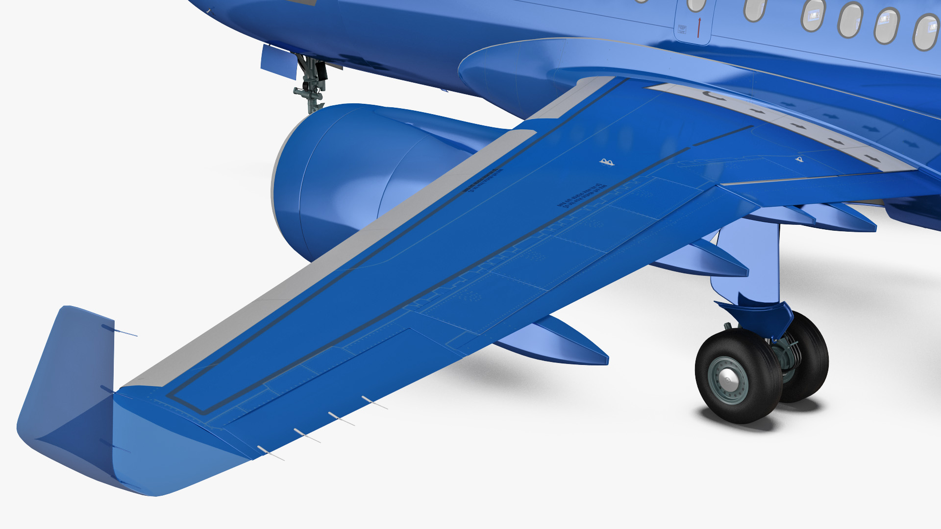 3D Airbus A220 100 Detailed Interior Generic Rigged model