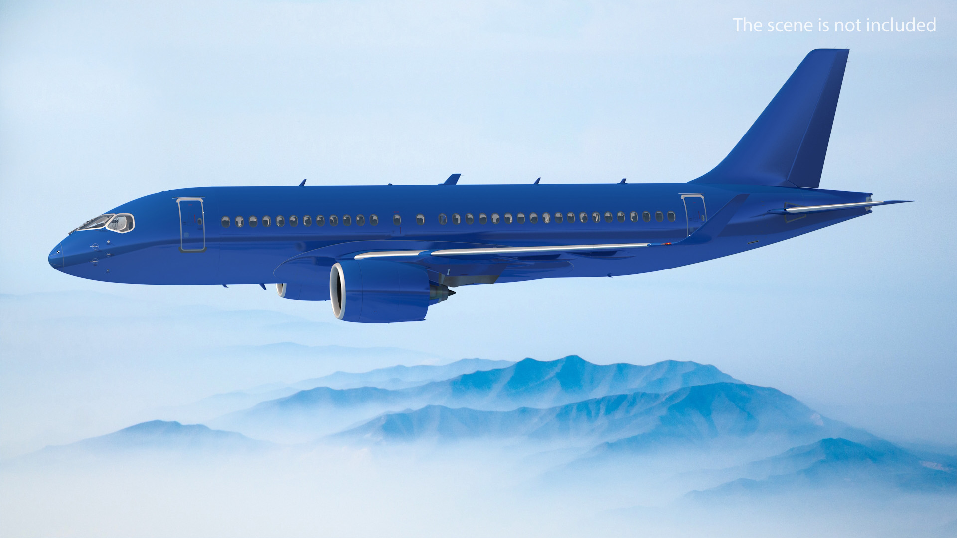 3D Airbus A220 100 Detailed Interior Generic Rigged model