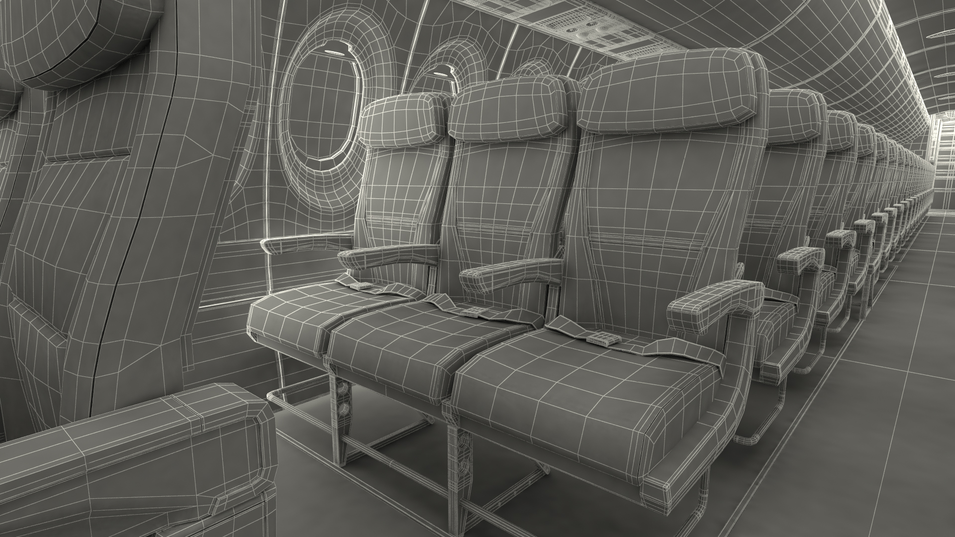 3D Airbus A220 100 Detailed Interior Generic Rigged model