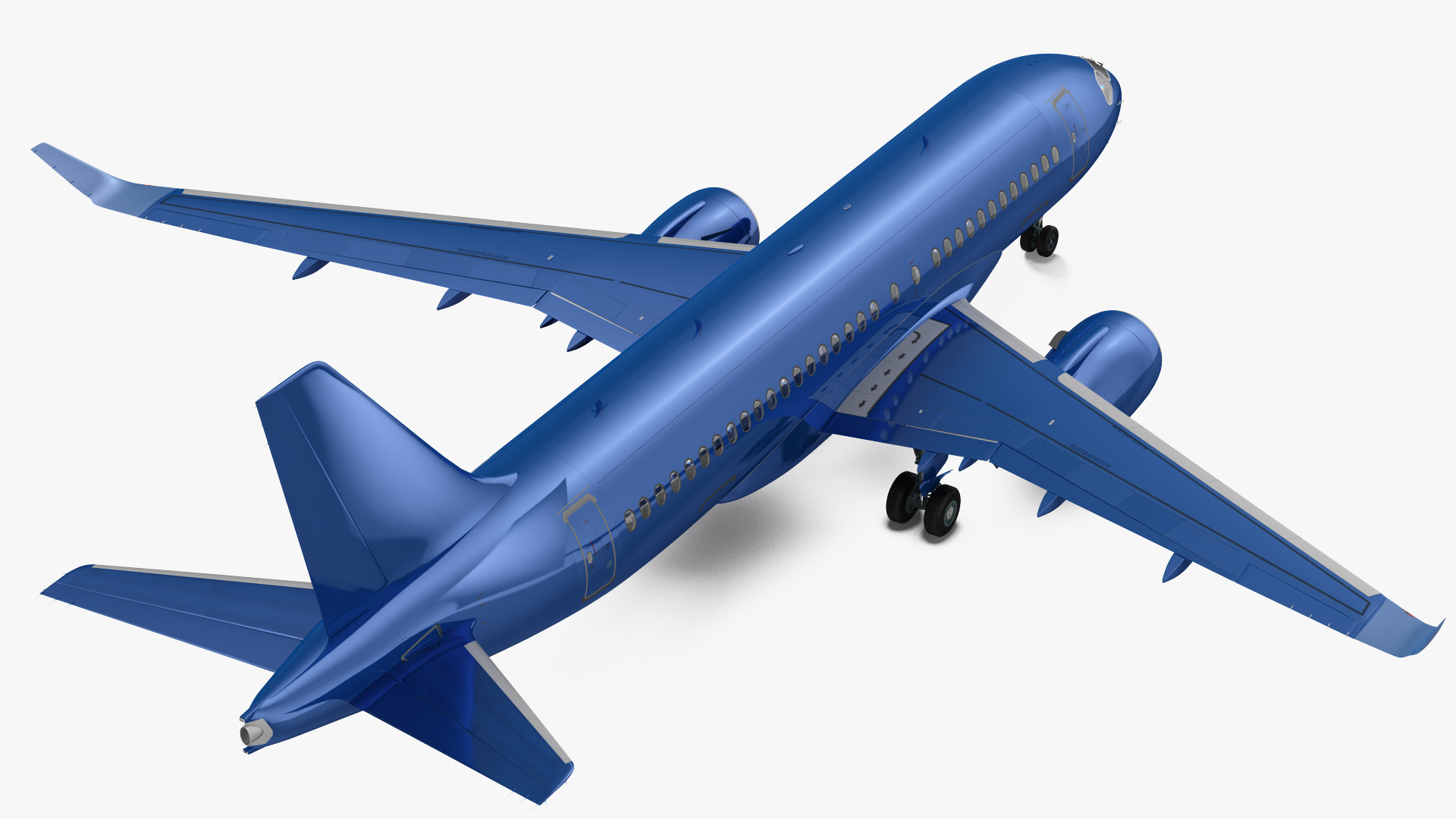 3D Airbus A220 100 Detailed Interior Generic Rigged model