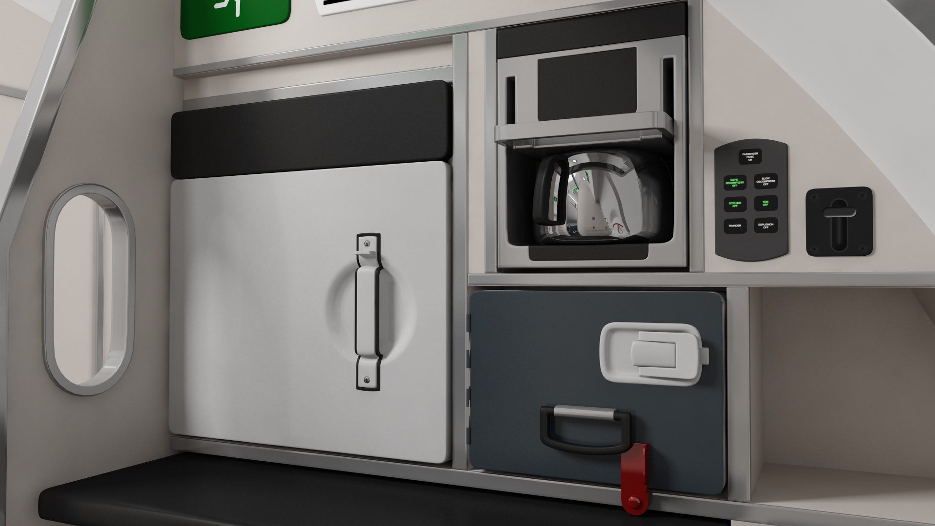 3D Airbus A220 100 Detailed Interior Generic Rigged model