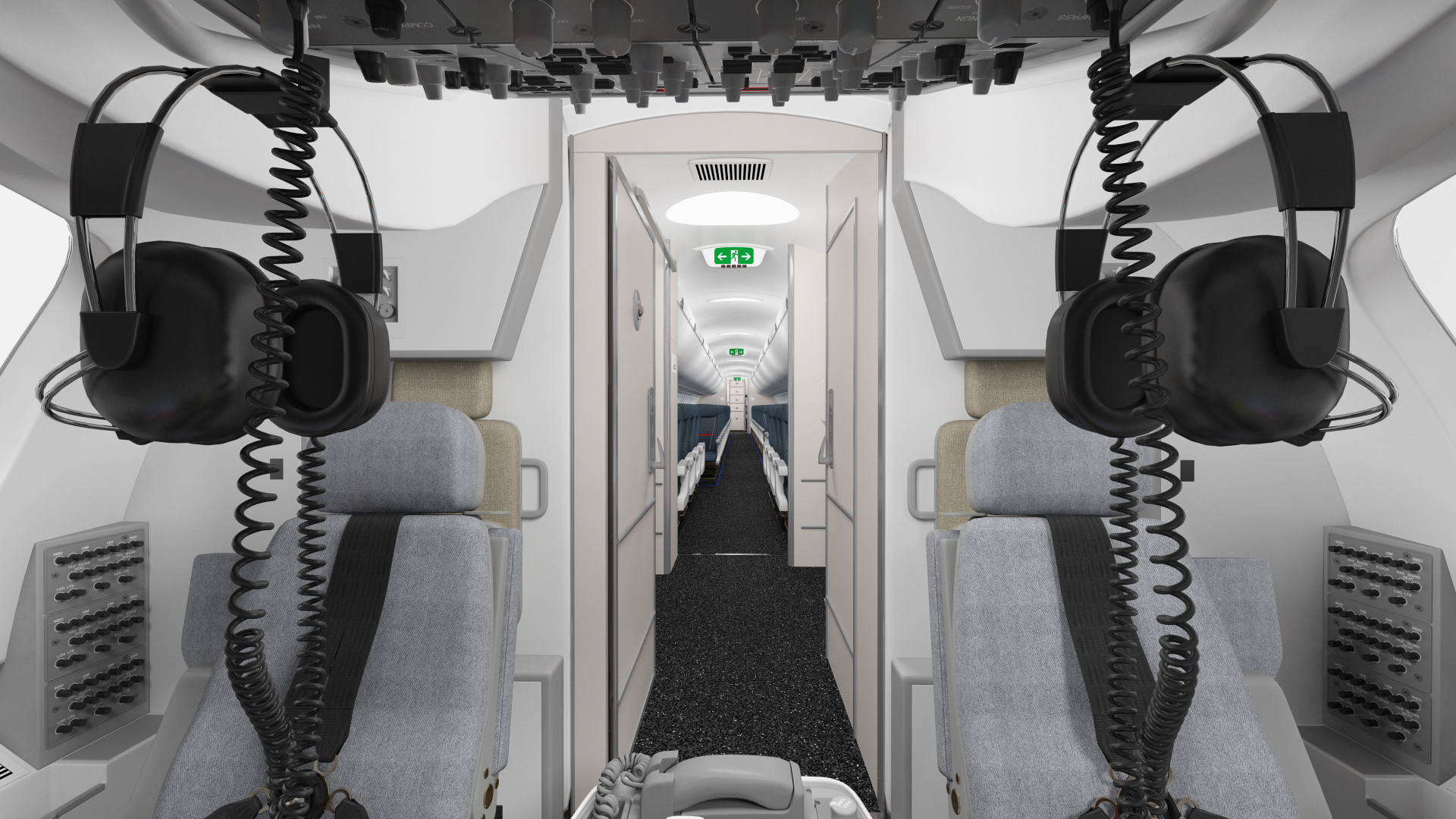 3D Airbus A220 100 Detailed Interior Generic Rigged model