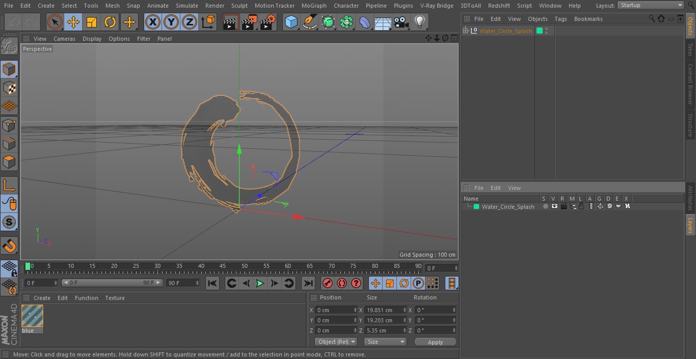 Water Circle Splash 3D model