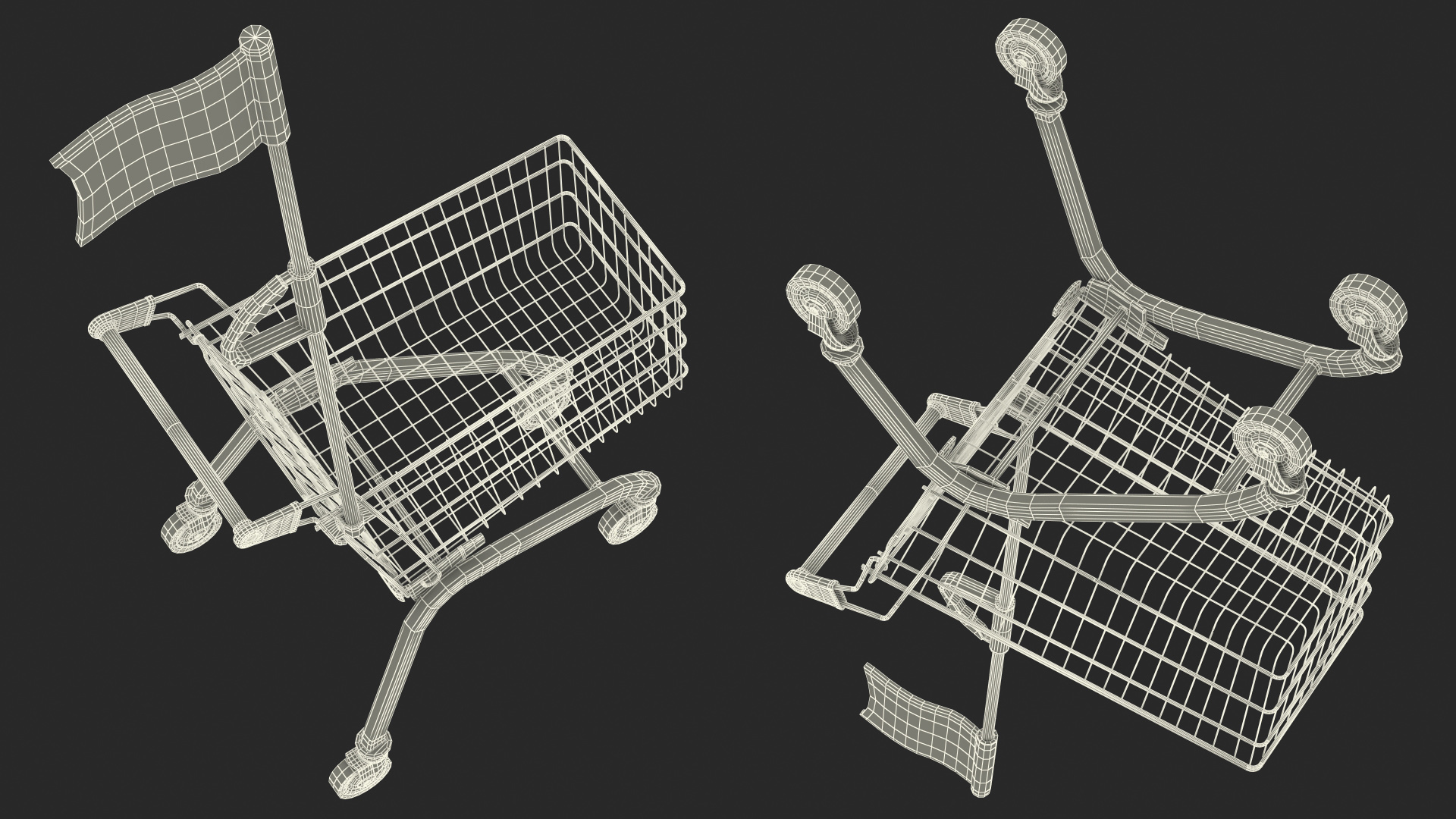 Kid Size Shopping Cart 3D