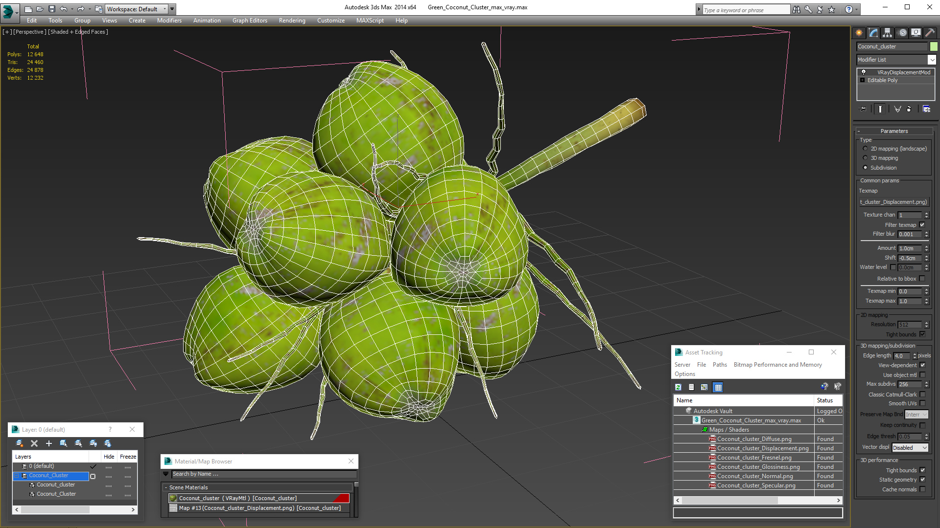 3D Green Coconut Cluster